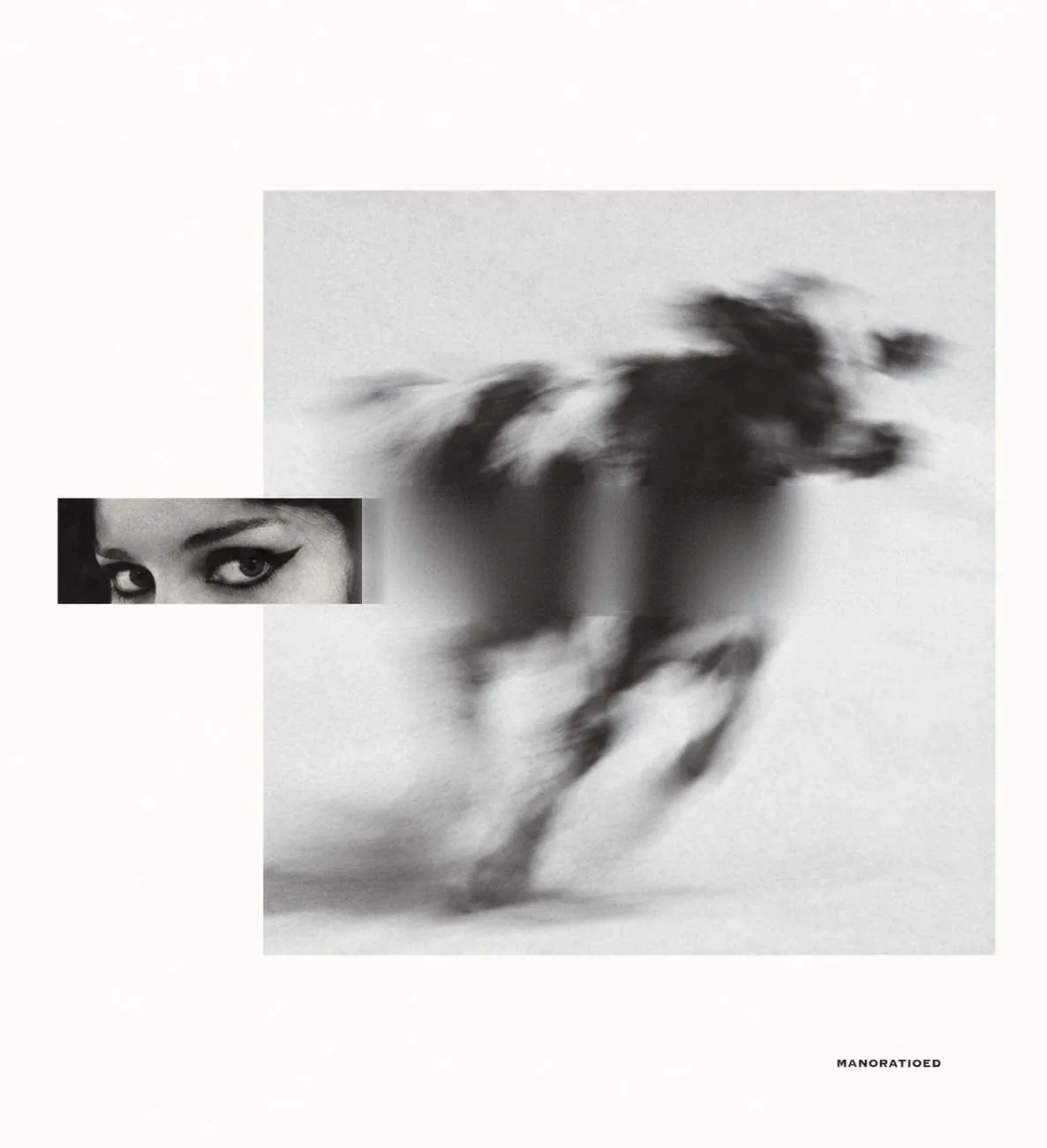 Blurred black and white cow running; a strip shows a woman's eyes, and a red bar reading Secret Cow slides across to hide them